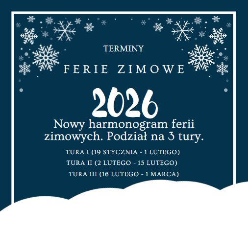 Terminy ferii zimowych 2026
