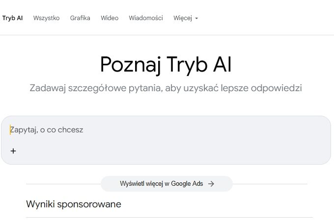 Reklamy w trybie ai w google